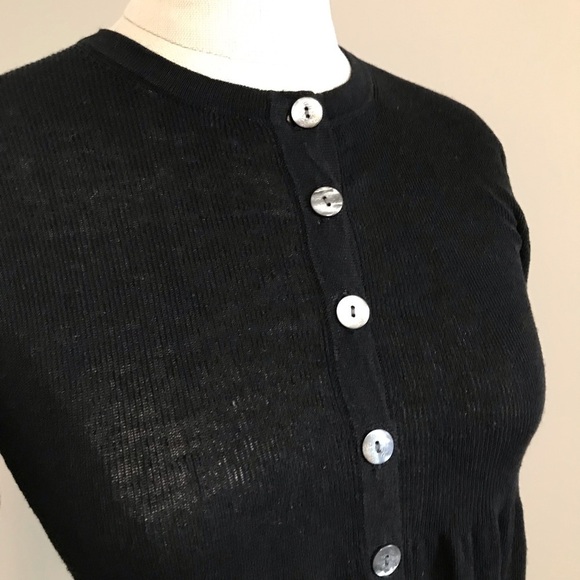 Trina Turk Long Cardigan/dress /  Size Small Black Linen blend - Picture 3 of 9